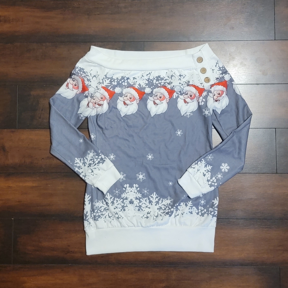 Santa Claus Print Christmas Sweater